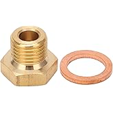 Temperature Sensor Adapter, Water Temperature Sensor Thread Adapter, Pressure Temperature Gauge Sender Adapter, 1/8in NPT to M14 x 1.5 Male, Universal Auto Replacement Parts