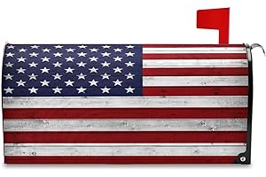 BOENLE American Flag Wooden Mailbox Cover Magnetic Mailboxes Wraps Letter Post Box Cover Decorative Standard Size 18x21 in Garden Yard Decor