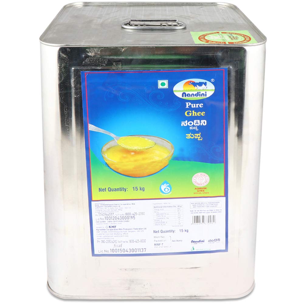 Nandini Ghee Tin, 15kg Amazon.in Grocery & Gourmet Foods