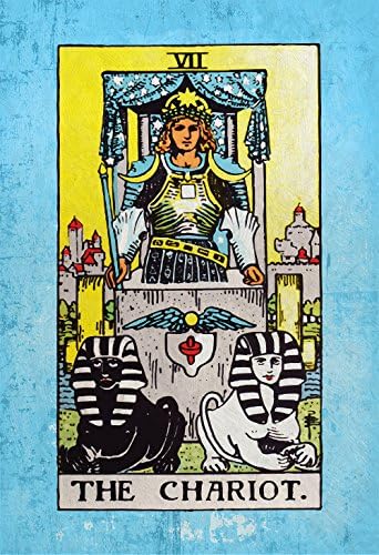 Tarot Print The Chariot Retro Illustration Art Rider Print Vintage Giclee on Cotton Canvas or Paper Canvas Poster Wall Decor