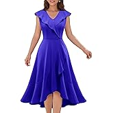 Meetjen Women's Cocktail Dresses Formal Wedding Guest 2025 Tea Party A Line Ruffle Hi Low Elegant Prom Graduation Dress