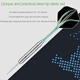 DARTSPACE 12 Pack Steel Tip Darts Set with Black Green Aluminum Shafts 24g view 3