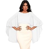 Eeeuityoo Chiffon Sheer Shawl Wraps Women's Girls Shrug for Evening Dress Wedding Cape Cover Up 1920s Shawl