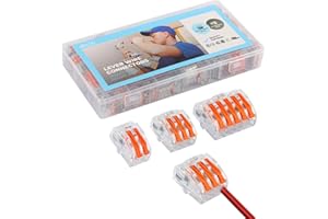 Dicio Lever Wire Nuts 90 PCs UL Listed: 2 3 5 Port Lever Wire Connector Nuts Kit with Case Electrical Connectors Kit Quick Connect for Wiring 28-14 AWG