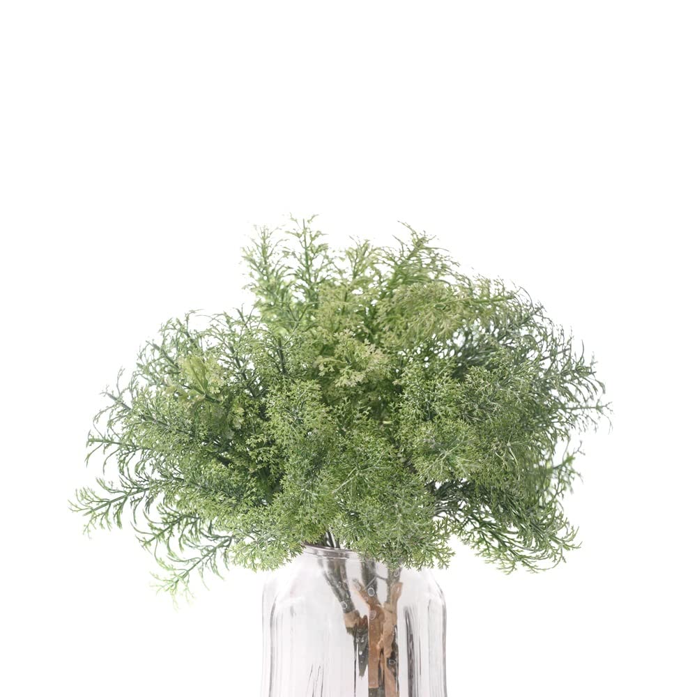 6 x Artificial Plant Wormwood Artificial Simulated Plants Decoration 44 cm Fake Artemisia for Holiday Dining Table Decoration Christmas Wedding Bouquet Home Decoration Flower Arrangement,Dark Green