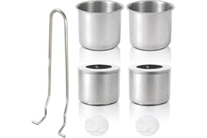 ROOYAR Ethanol Burning Pots Stainless Steel Chamber Inserts With Glass Wool Bioethanol Burners For Table Fireplaces