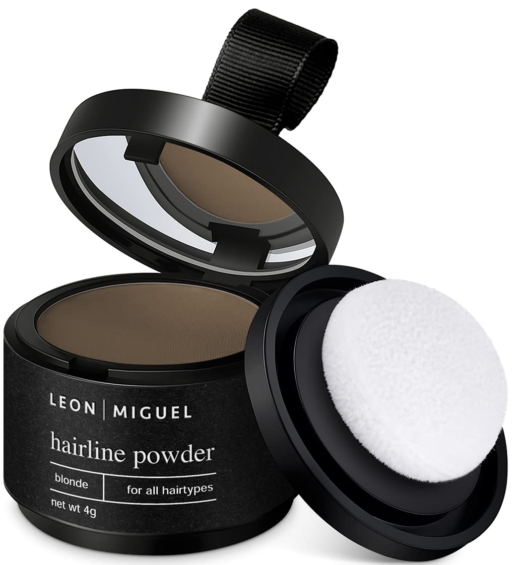 LEON MIGUEL Hair Line Powder - concealer/counter powder - 4g hair thickening and hair filler with shadow make-up waterproof (BLONDE)