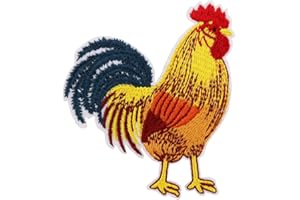 ROCKAPATCH Cock Chicken Farm Animal Embroidered Iron On Patch