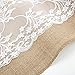 DegGod 1 Pack 12X108 Inches Natural Burlap Lace Hessian Table Runner Vintage Jute Rustic Tablecloth for Country Wedding Baby Shower Party Kitchen Dining Room Farmhouse Decoration (1, Burlap)