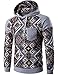Unko Men Raglan Sleeve Casual Ethnic Printing Hoodies