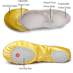 MSMAX Ballet Shoes for Girls Toddler Shoes Yellow
