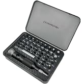Steinwhale 39in1 Screwdriver Set with 1/4 In and 4mm Magnetic Bit Holder | Smooth bearing aluminum handle with side slot for T-handle use. Heavy duty S2 steel bits and extension bit holder included.