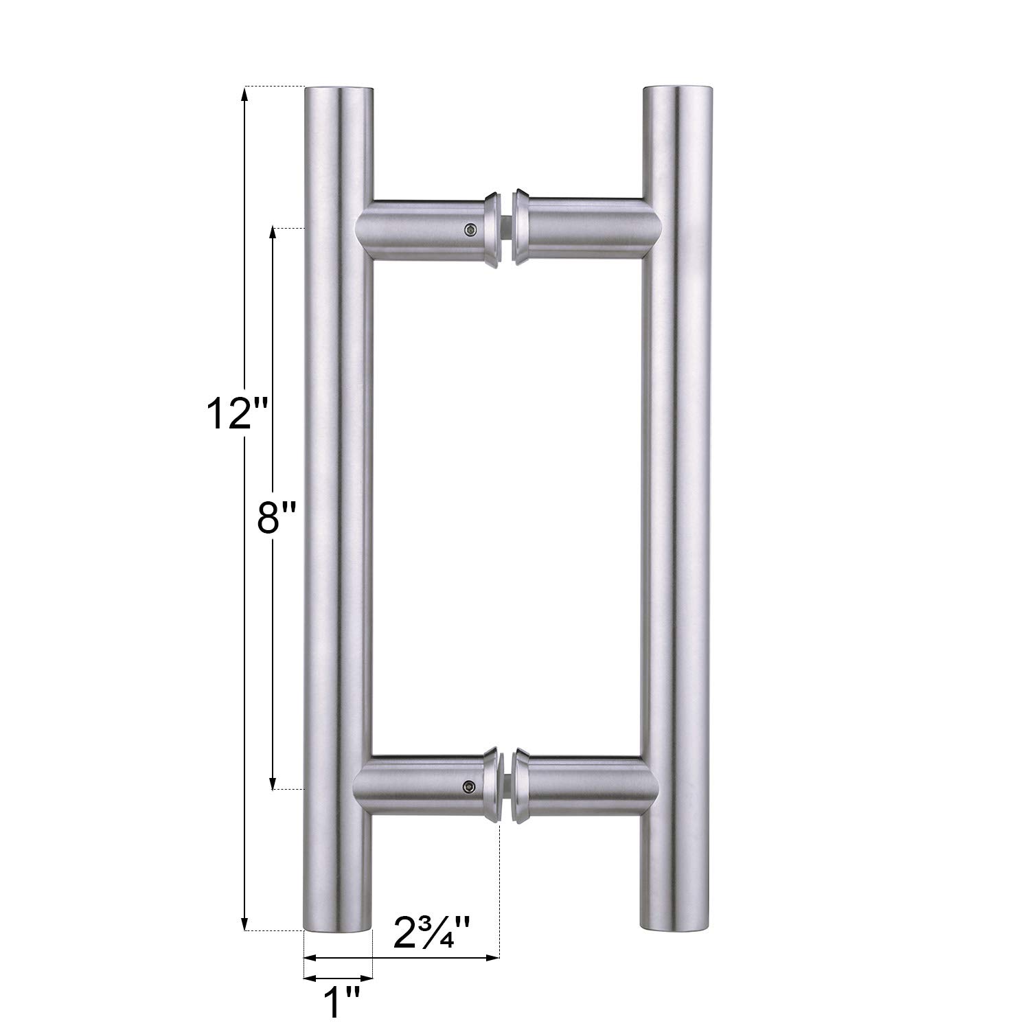 EaseLife 12 Inch Ladder Pull Handle,Double-Side Bar to Bar H-Shape,Stainless Steel,Sturdy,Fit for Glass Door Wooden Door,Modern Entry Door Handle Apply for Sliding Barn Door Shower Door Room Door