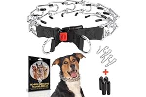 PET JETT PetJett Prong Collar for Dogs - No Pull Choke Collar for Dogs, Pinch Collar for Dog, Adjustable Training Collar & Walking Tool for Small, Medium, or Large Breed - Stainless Steel Metal Choker Chain