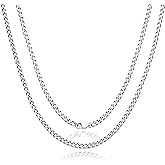 SanThree 4.5mm Pure Titanium Cuban Link Chain Necklaces for Men, Hand Polished Skin Friendly Shinny Solid Titanium Curb Twist Chain Necklace for Women Sensitive Skin Valentines Birthday Gifts