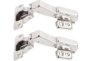 TamBee 1 Pair 45 Degree Hinges Soft Close Cabinet Corner Hinges Kitchen Cupboard Concealed Hinges Stainless Steel Hydraulic B