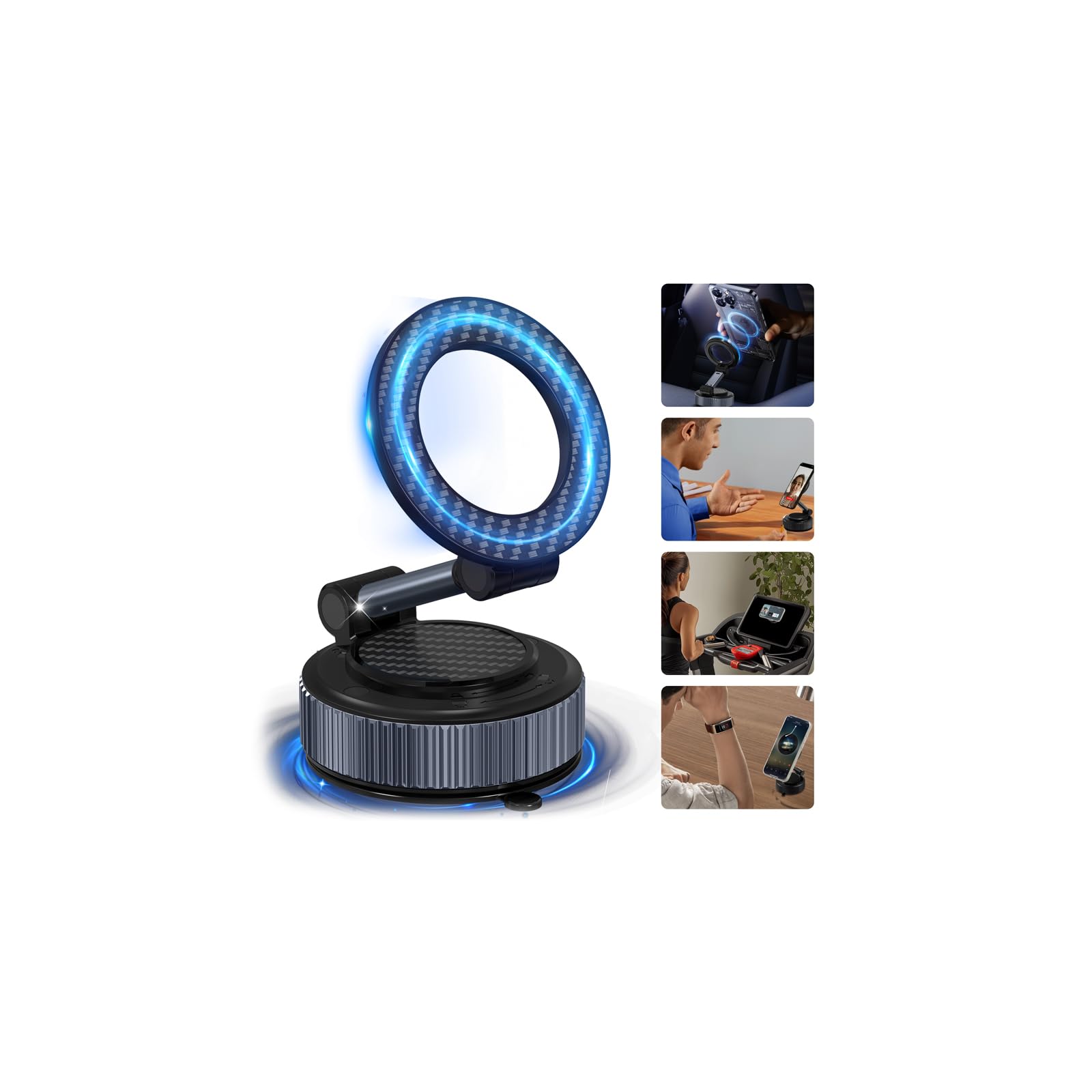 Photo 1 of Magnetic Phone Holder for Car - Upgraded 360° Vacuum Magnetic Phone Holder, Foldable Retractable Suction Cup Car Mount for Magsafe for Your Car/Gym/Mirror Mount for iPhone & Android