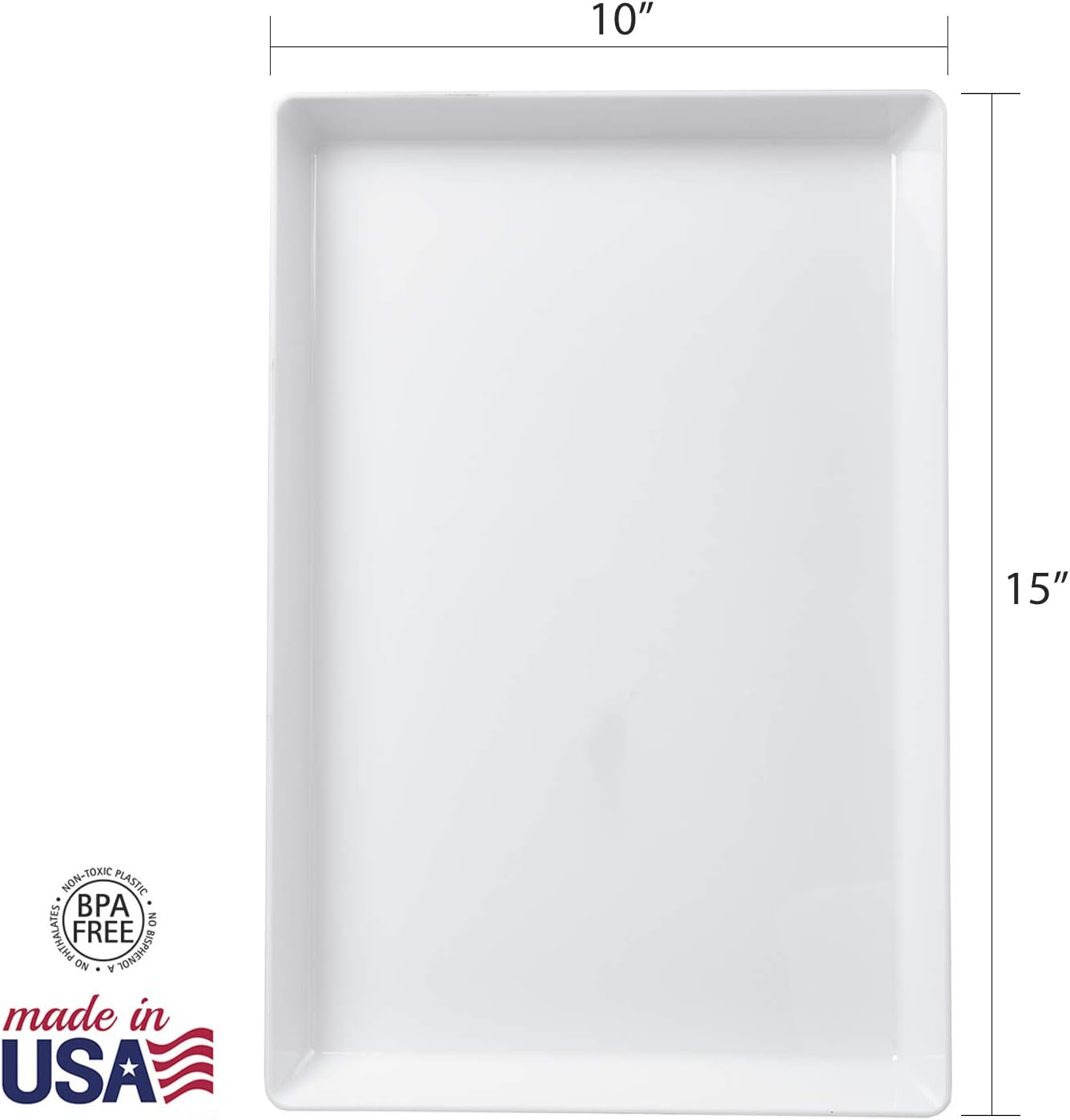  | Avant 15" x 10" Plastic Serving Tray | set of 3 White: Serving Trays