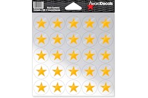 Award Decals Star (100 Stickers) (Yellow Gold on Clear)