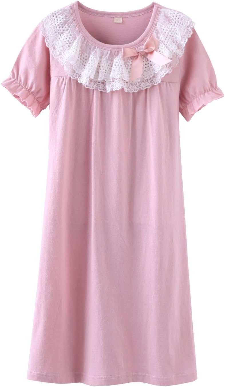 ABClothingMommy & Girls' Matching Lace Nighties & Bowknot Nightgowns 100% Cotton Sleepwear for Toddler 5-14 Years