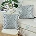 CaliTime Pack of 2 Cushion Covers Throw Pillow Cases Shells for Sofa Couch Home Decoration 18 X 18 Inches Modern Diamonds Shape Geometric Chain Embroidered Gray