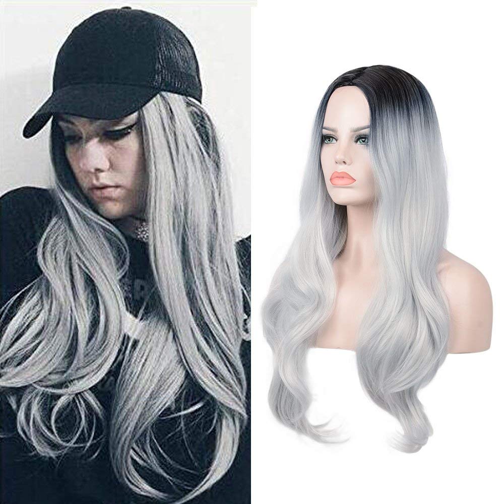 Buy Ombre Black Roots To Silver Grey Barsdar 27 5 Ombre Gray 2