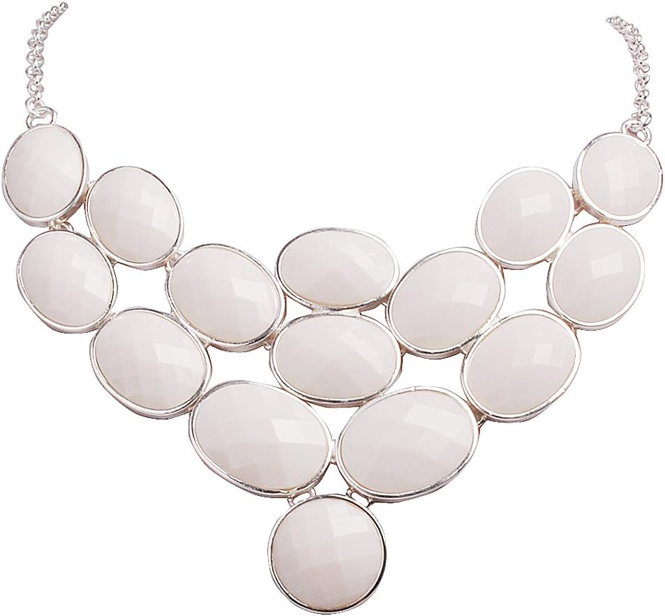 Bubble Necklace, Statement Jewelry, Chunky Necklace, Bib Necklace(Fn0578) (S-Cream)