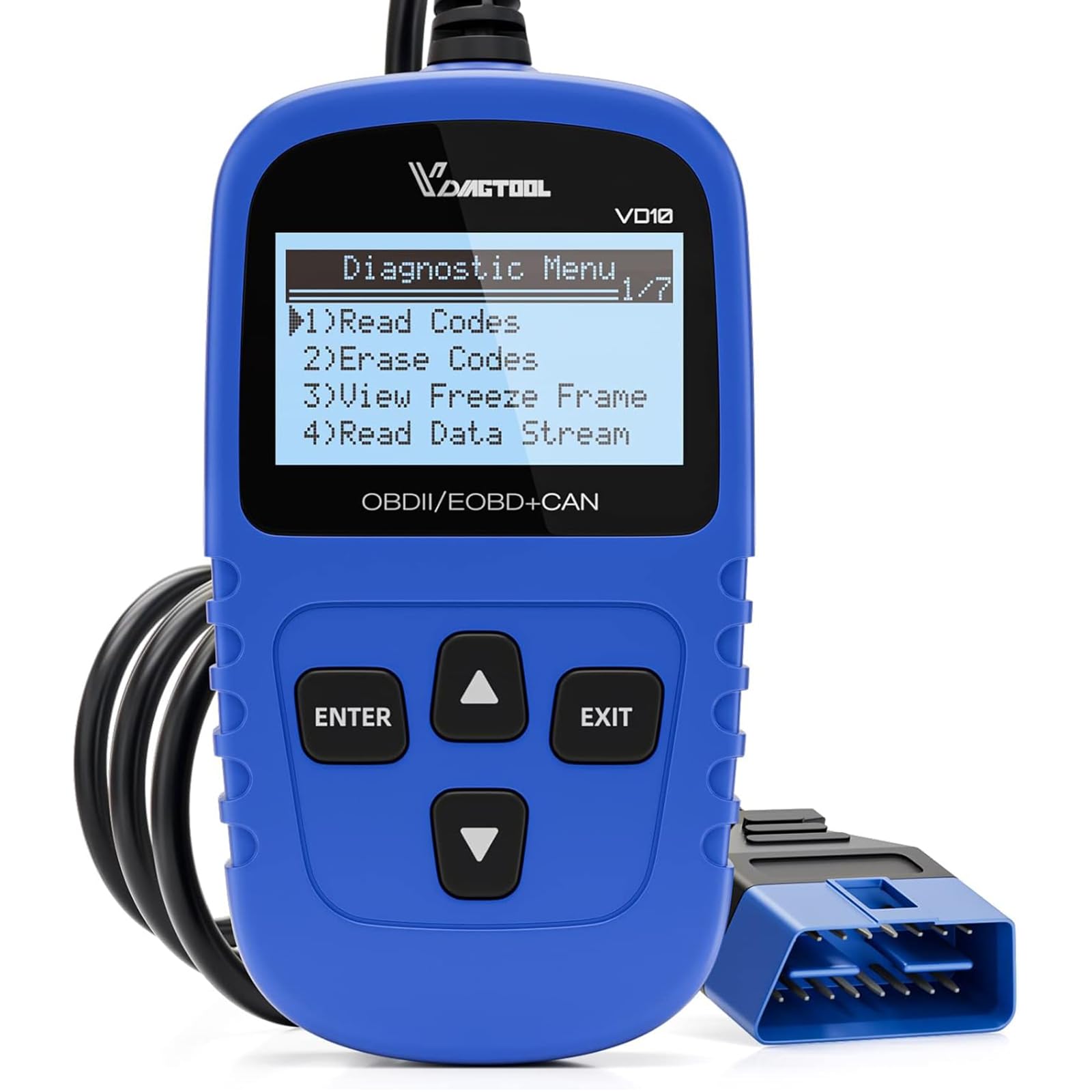 Photo 1 of VDIAGTOOL VD10 OBD2 Scanner Code Reader Car Diagnostic Tool Engine Fault Code Reader for Turn Off CEL with Freeze Frame/I/M Readiness for All OBDII Protocol Cars, OBD2 Scanner Diagnostic Tool
