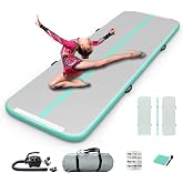 Inflatable Air Gymnastics Mat 10ft Training Mat 4 inches Thick Tumbling Track with Electric Pump for Gym/Home/Outdoor/Cheerleading/Yoga/Water