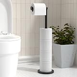 Niffgaff Free-standing Toilet Roll Holder Stainless Steel Matte Black view 2