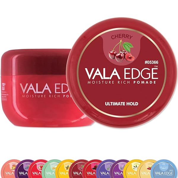 BEAUTY TOWN VALA EDGE CONTROL GEL – ULTIMATE HOLD, HIGH SHINE, BRAIDING POMADE FOR LOCS, BRAIDS, AND EDGES (CHERRY – 3.38 FL OZ)