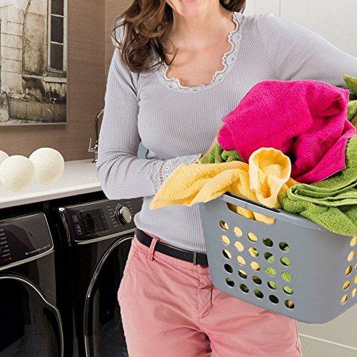 â˜€ Dergo â˜€Organic Wool,Sheep 6-Pack Premium Wool Dryer Balls Reusable Natural Fabric Softener 6CM
