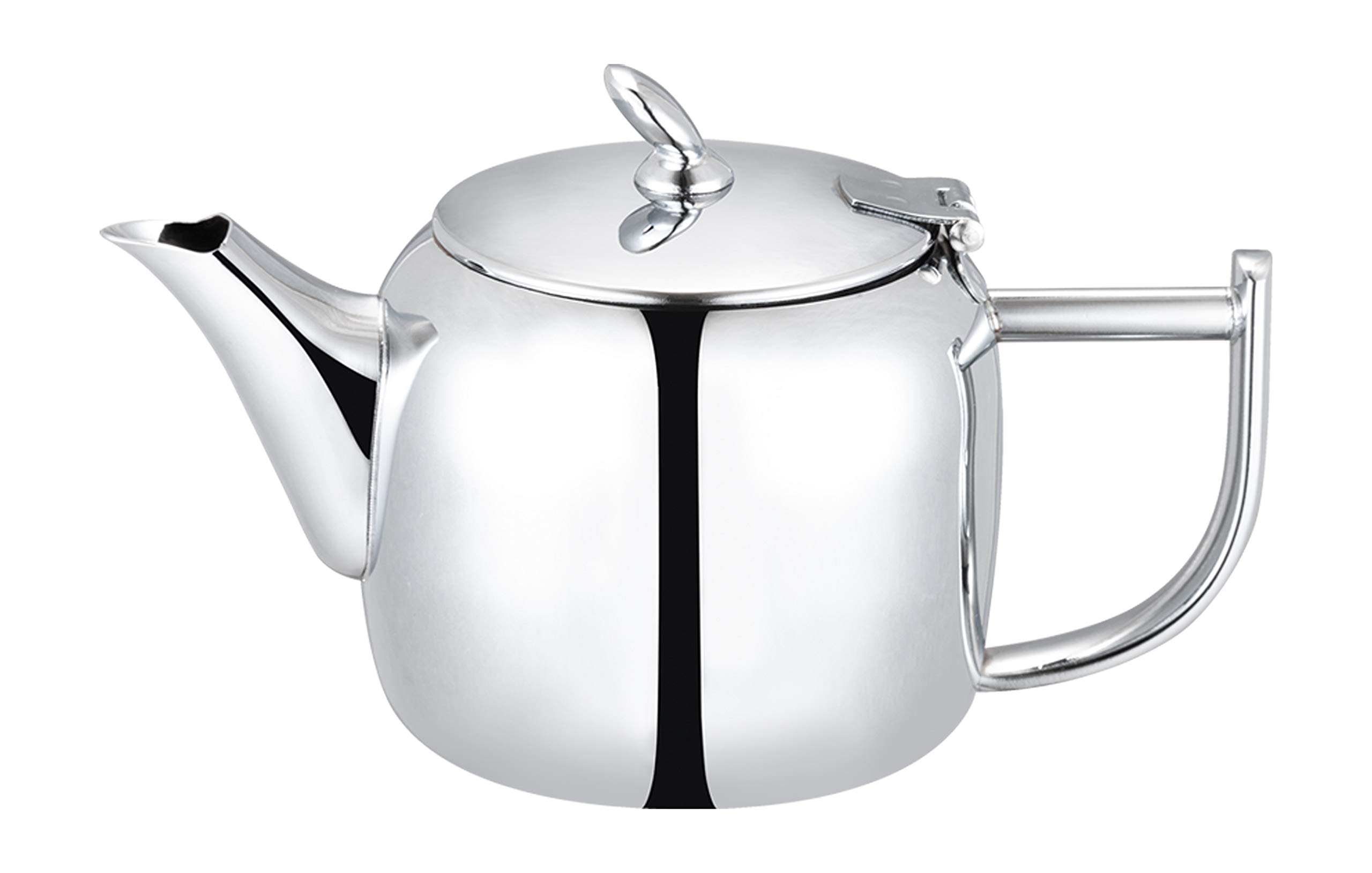 Café Olé Chatsworth Tea Pot, 35oz (990ml) Large Teapot for 4, 18/10 Stainless Steel CHT-035 Mirror Polished