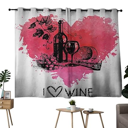 Amazon Com Nuomanan Pattern Curtains Wine Hand Drawn Sketch