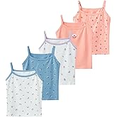 Letoileite 2-10 Years Little Girls Camisole Soft Tagless Cami Kids Breathable Undershirts Cotton Tank Top 5 Pack