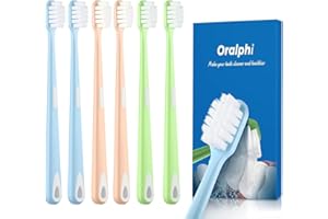 Oralphi Extra Soft Toothbrush for Sensitive Gums, Compact Head Soft Bristle Toothbrush with 10000 Soft Flossing Micro Nano Br