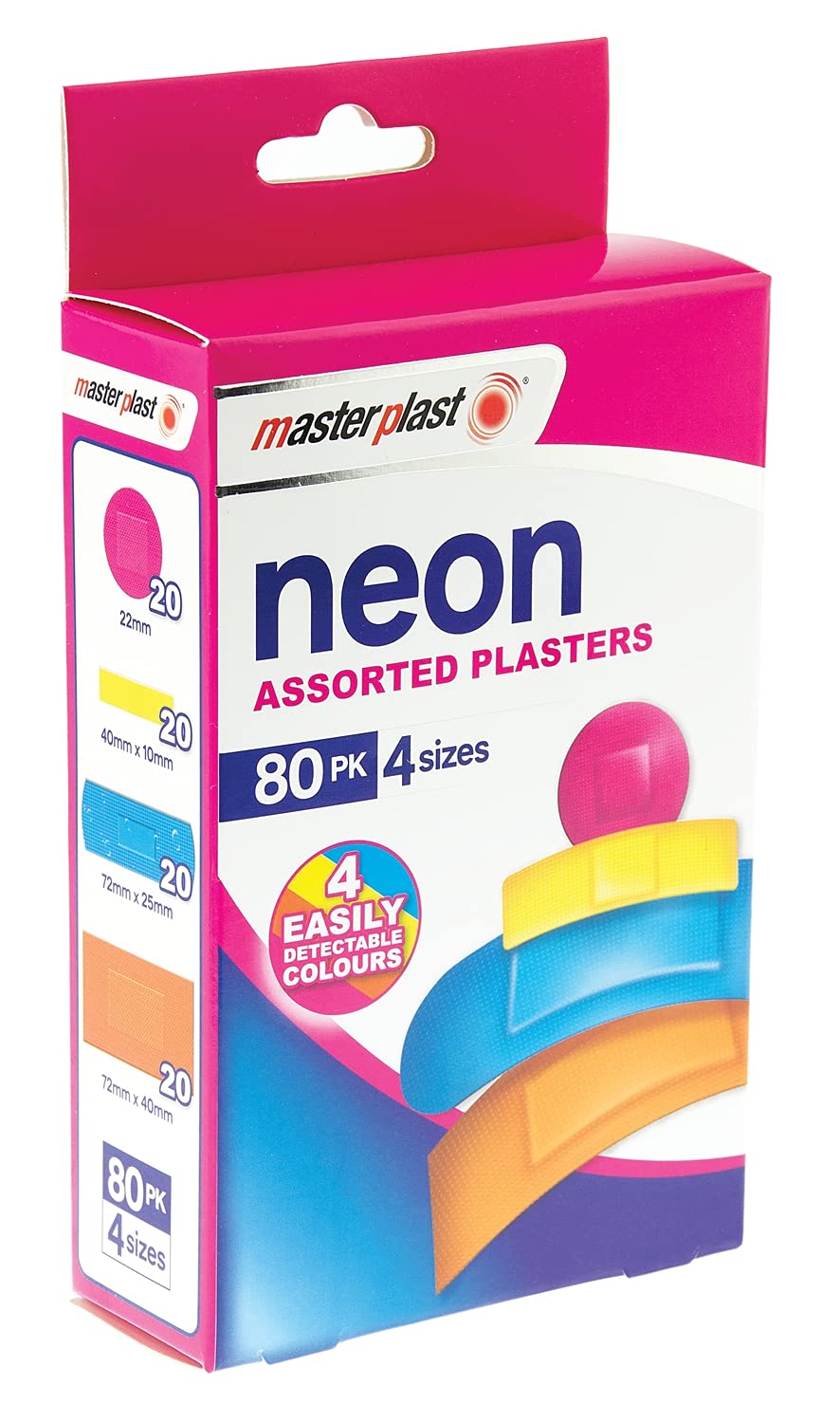 Masterplast Neon Plasters, Flexible, Durable Pack Of 80
