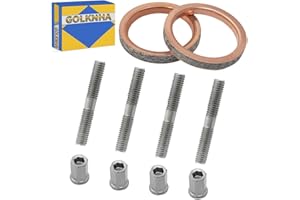 GOLKNHA Stud Bolt Nut & Gasket Kit Titanium Compatible with Yamaha Raptor 660 660R YFM660 YFM660R 2001-2005 OEM# 90116-06541-00 90179-06668-00 3YF-14613-01-00