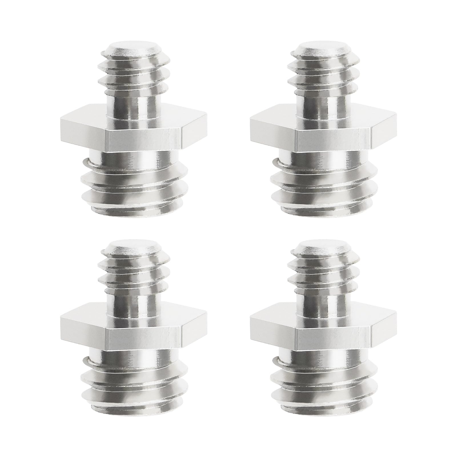 EMSea 4Pcs 1/4 Inch to 3/8 Inch Male Threaded Screw Adapter Camera Screw Adapter 1/4 Inch to 3/8 Inch Male to Male Screw Adapter Camera Accessories