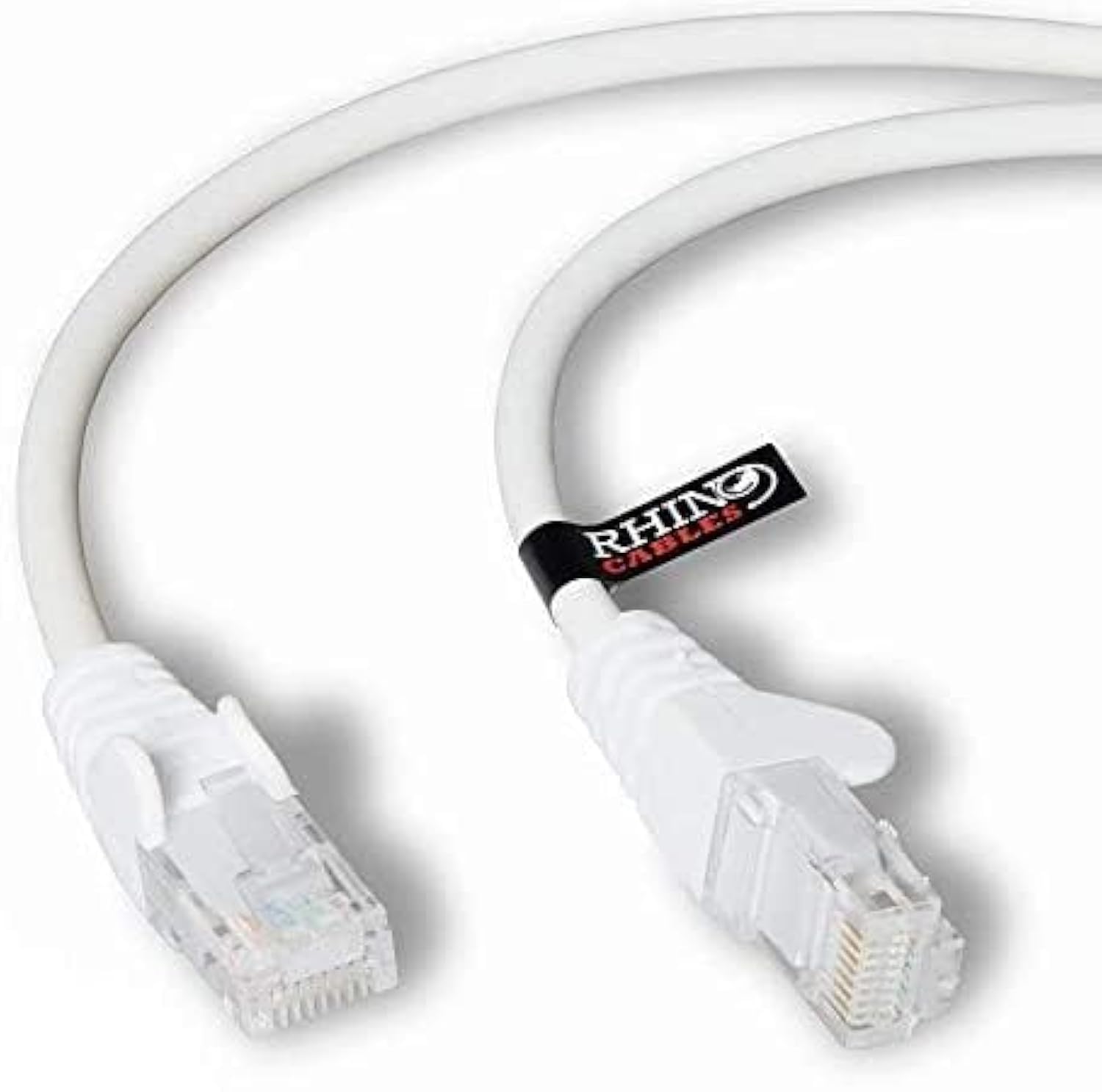 rhinocables CAT 6 High-Speed Gigabit Ethernet Cable - Patch Network Lead for LAN| Snagless UTP With LSZH Jacket | RJ45 Connector - Internet, Router, Modem, Smart TV, PC & More (3m, White, Pack of 1)