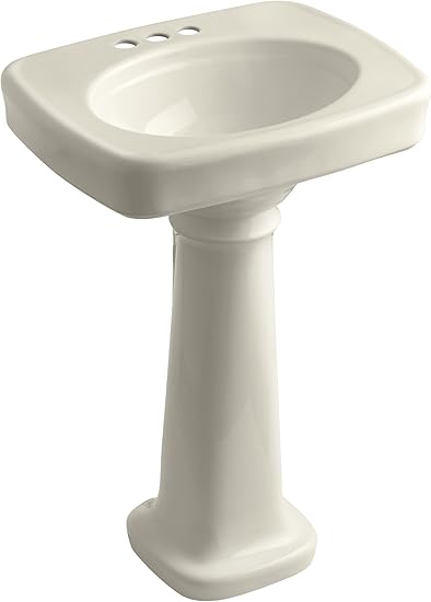 Kohler K 2338 4 47 Bancroft Pedestal Bathroom Sink With Centers For 4 Centers Almond Pedestal Sinks Amazon Com