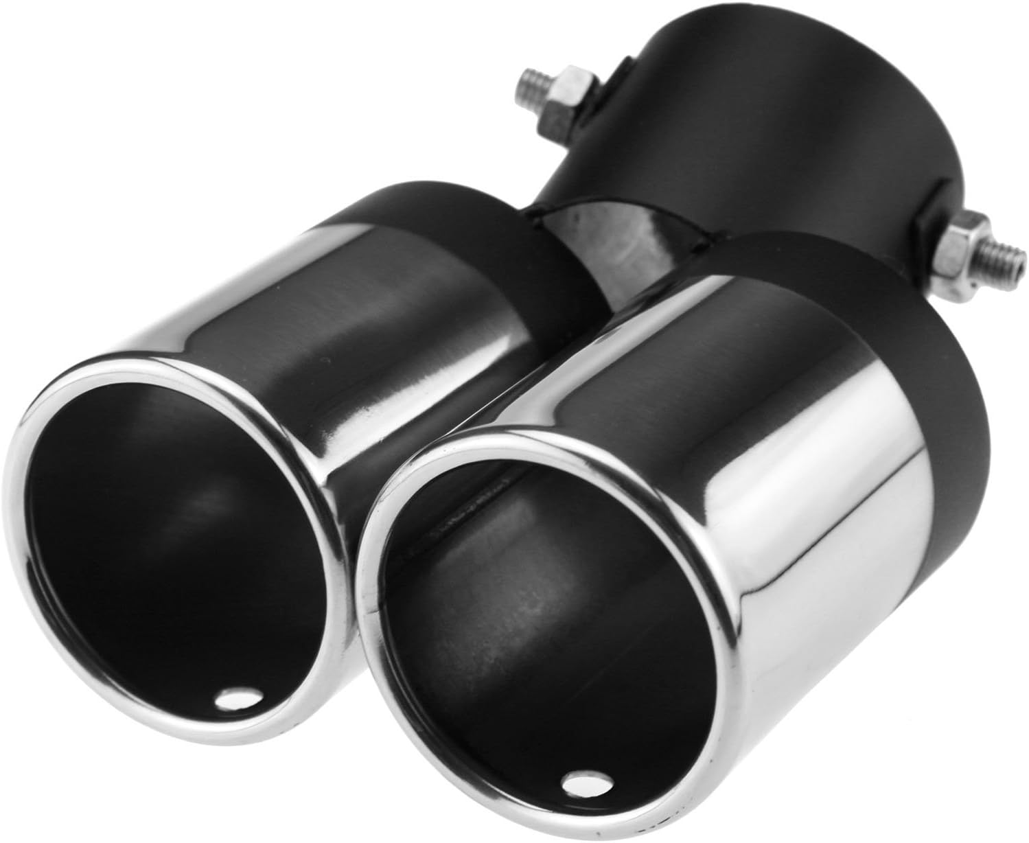 D2D 60mm Stainless Steel Twin Exhaust Tail Pipe Tip Trim Compatible with Focus Fiesta Cruze