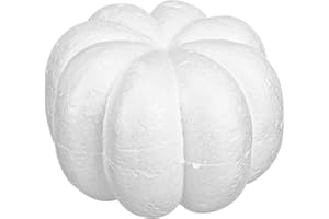 Amosfun White Foam Pumpkins for DIY Crafs Decorating Carving Painting Artificial Fake Pumpkins Halloween Autumn Fall Harvest Thanksgiving Decoration Ornament 13CM