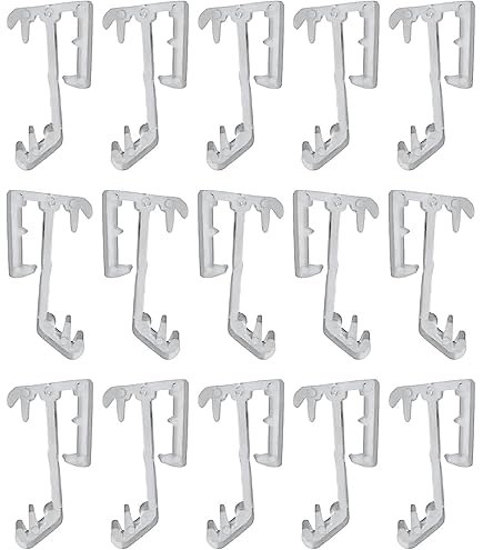 White Valance Retainer Extension Clips - 6-Pack For Horizontal Wood & Mini Blinds - Single Slat Metal/Plastic Channel