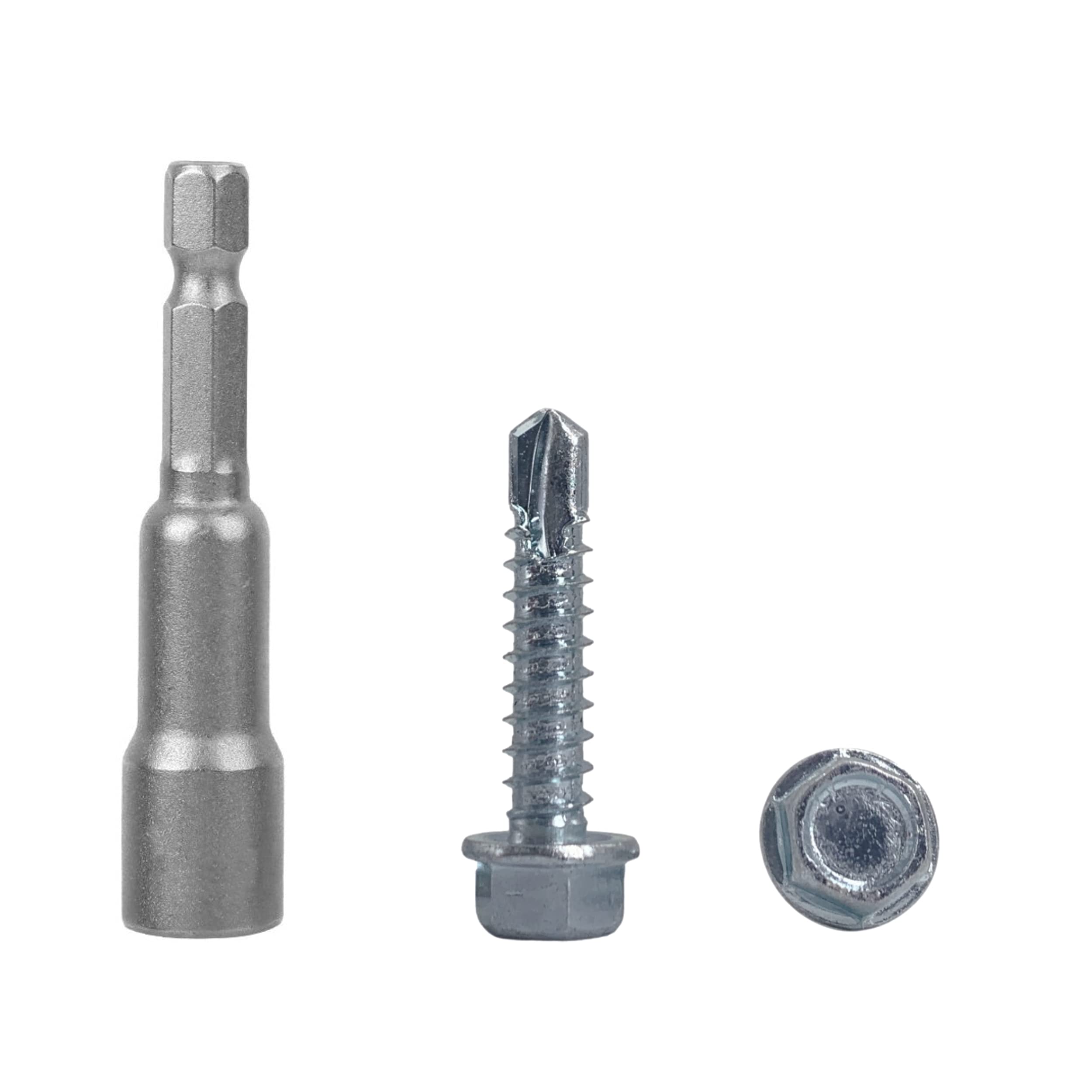 (Pack of 150 pcs) DIN 7504 K Zinc Plated Steel 5.5 x 25 mm Screws, Self-Drilling Sheet Metal Screw, Hex Washer Head, Self Tapping (150, 5.5 x 25 mm)