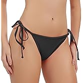 KIWI RATA Women's Brazilian Bikini Bottom Sexy Tie Side Swimsuit Ruched Thong Swimwear Bathing Suit Micro Bikinis