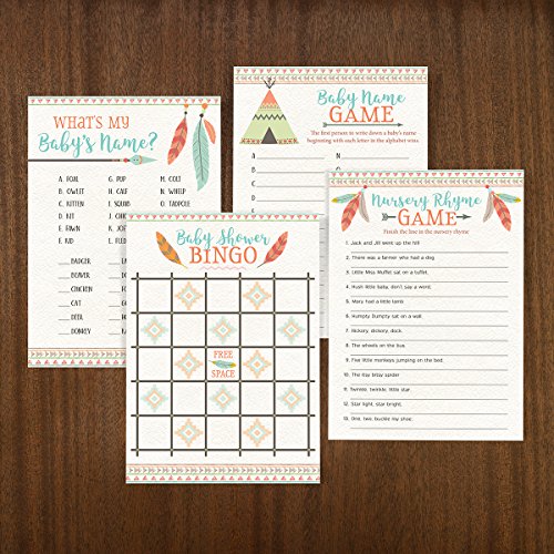 Twinkle Little Star Baby Shower Game Set - Gold Theme, Includes 4 Games For 24 Players