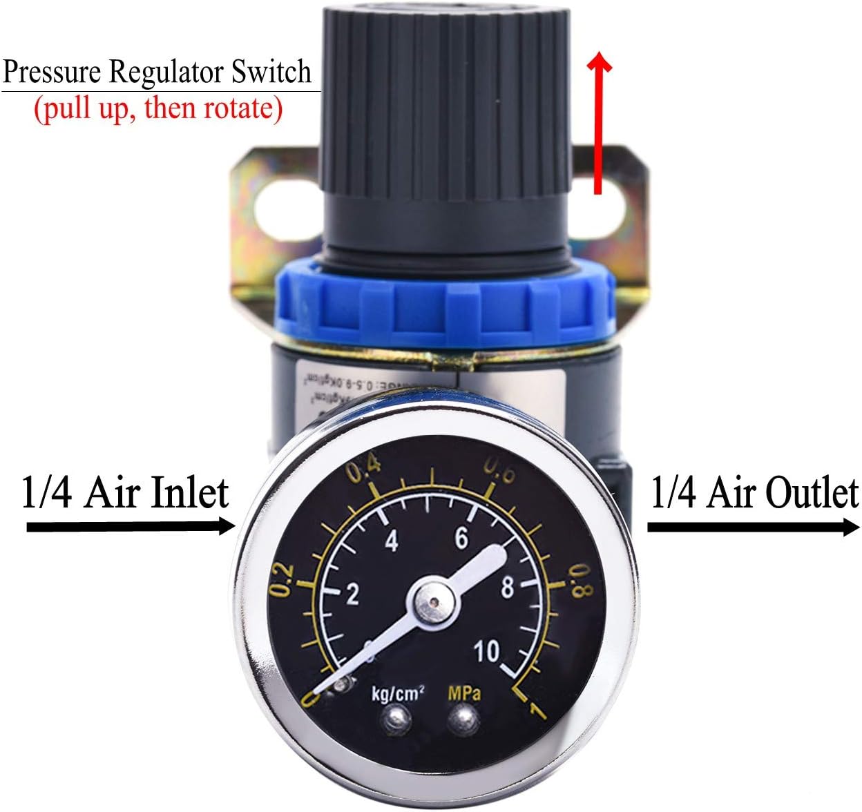 ZHONG AN Air Pressure Regulator-Air Control Vlave with Gauge with Bracket for AIR Compressor Tool Systems 1/4" NPT - Image 5