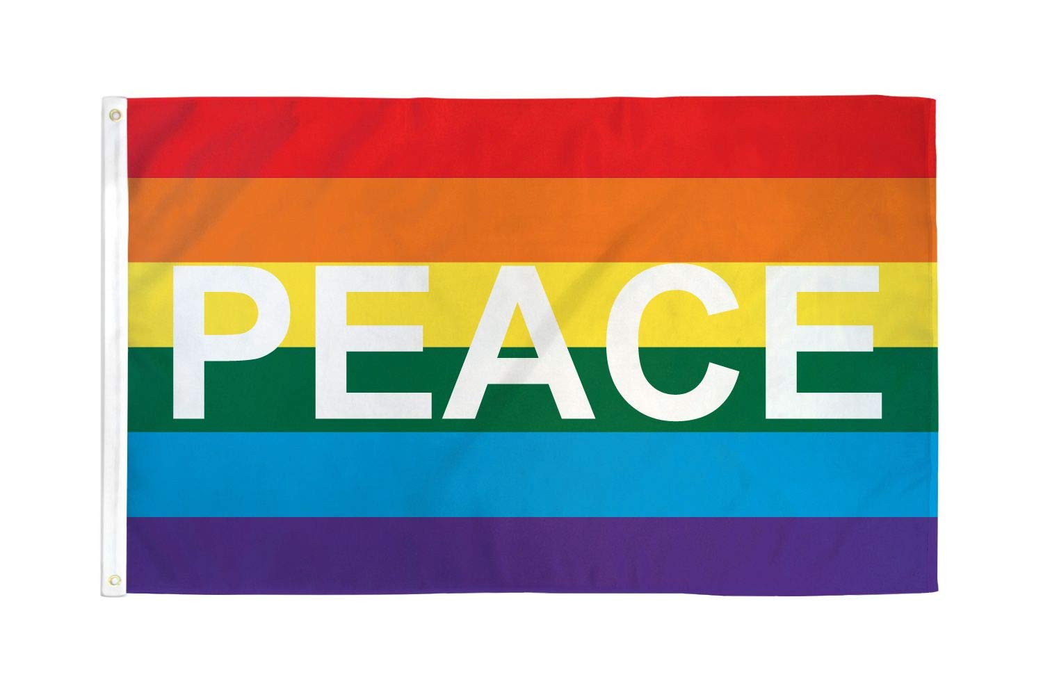 AZ FLAG - Rainbow Peace Letter Flag - 3x5 Ft - 100D Polyester Peace Banner with Two Metal Grommets - Fade Resistant - Vivid Colors - 3' x 5' Feet - 150x90 Cm โ image 1