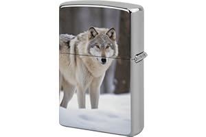 Wolf in The Snow Lighter Cover for Men, Personalized Lighter Case for Birthday Gift, Flip-Top Lighters Protective Cover, Port